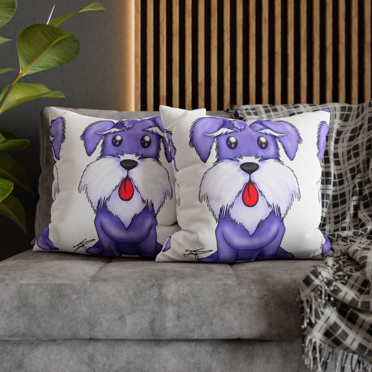 Louie Love' Spun Polyester Square Pillow Case