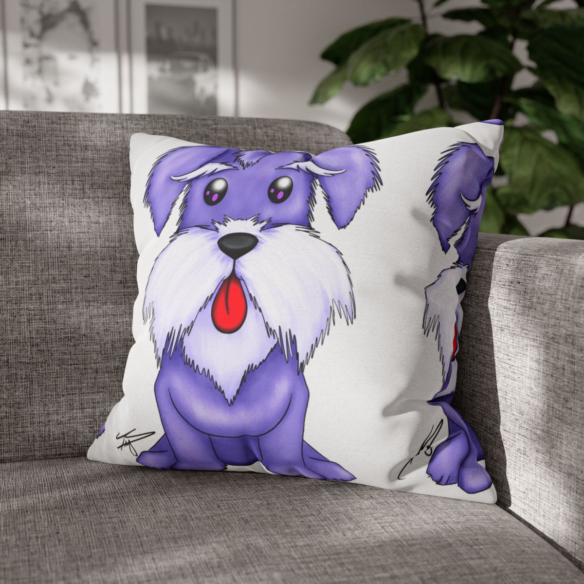 Louie Love' Spun Polyester Square Pillow Case